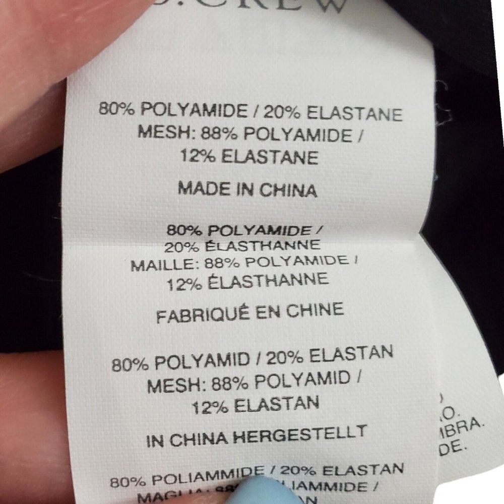 J. Crew Rash Guard Small  Black Mesh Insert Long Sleeve  Swim Cover Up Stretch - Picture 7 of 11